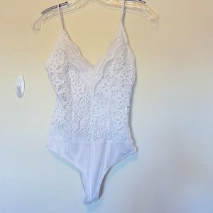 Lulu’s White Lace Bodysuit